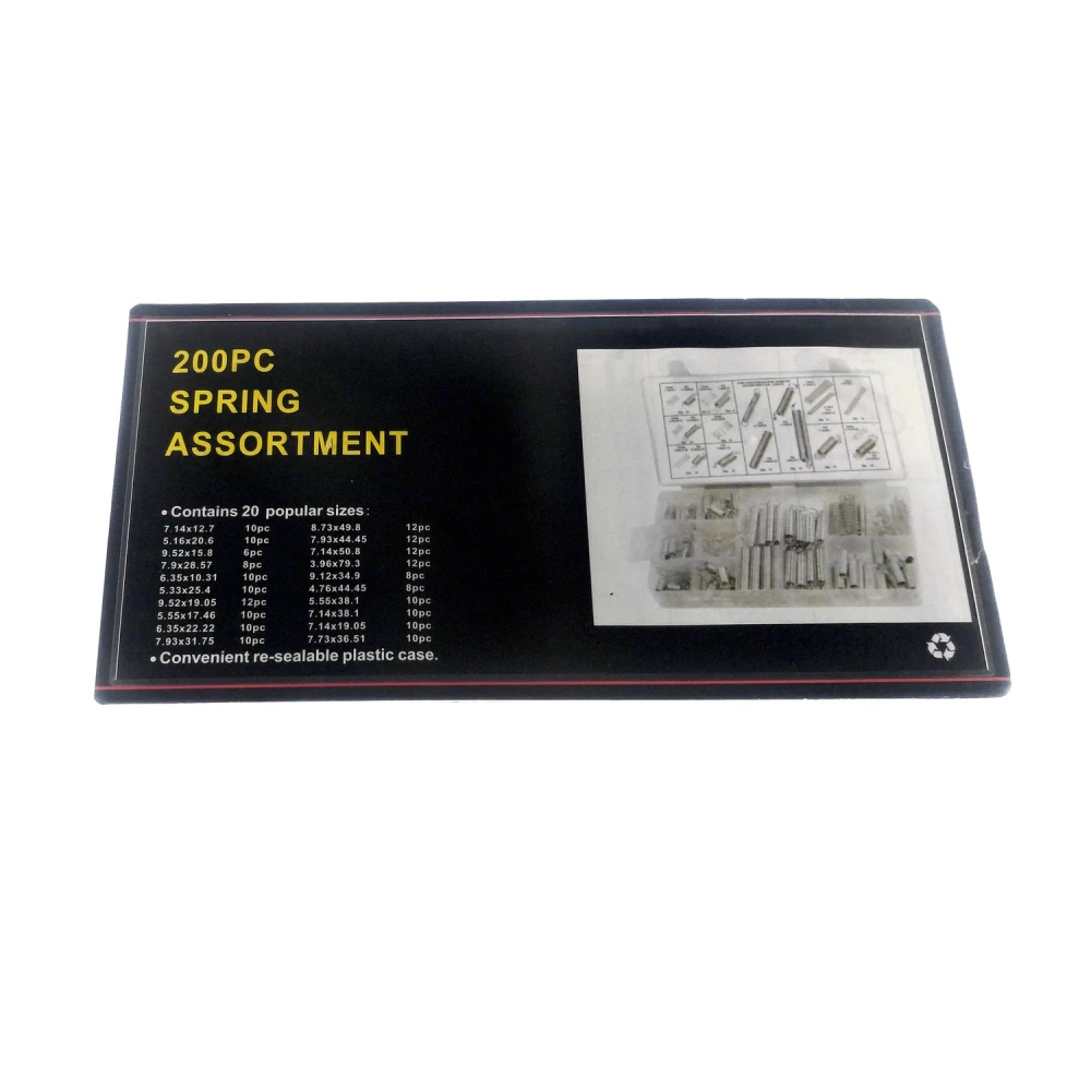 Caja con 200 piezas surtidas de muelles de extensión y compresión para automoción