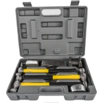 7-osainen peltisepän alasin- ja vasarasarja kuitukahvalla