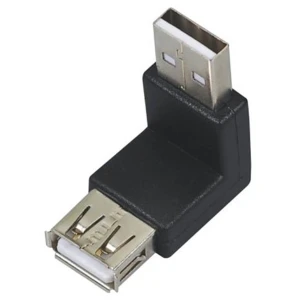 USB-A uros-naaras 90° adapteri kompakteihin ja turvallisiin liitäntöihin