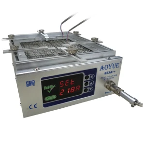 Aoyue 853a++ esilämmityslaite digitaalisella ohjauksella ja säädettävällä tuella