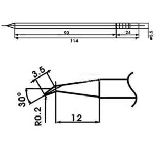 Aoyue LF-02J juotoskärki vastuksella juotosasemiin