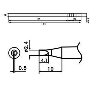 Aoyue LF-24D juotoskolvin kärki vastuksella juotosasemiin