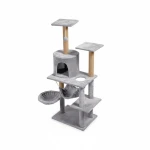 Kissan raapimispuu 125 cm, riippumatto, luola ja sisalpylväät