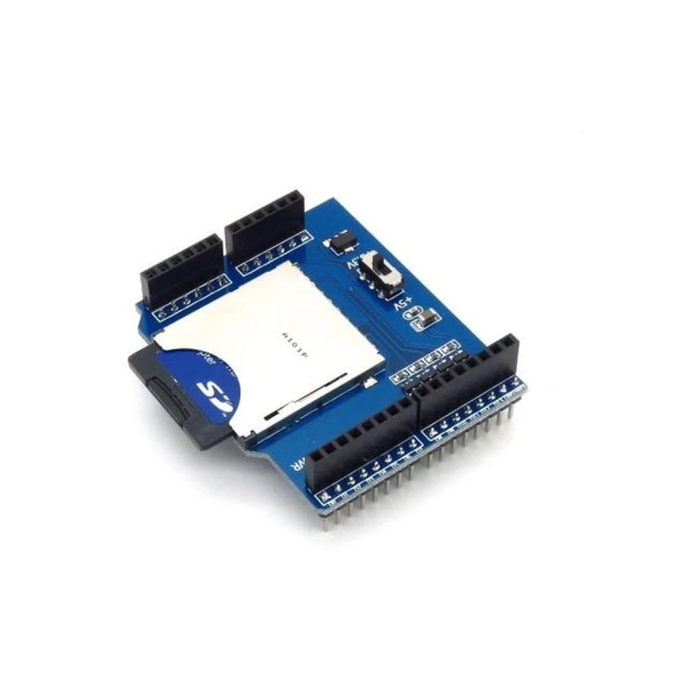 Vista del Arduino SD Card Shield con soporte para tarjetas SD y Micro SD