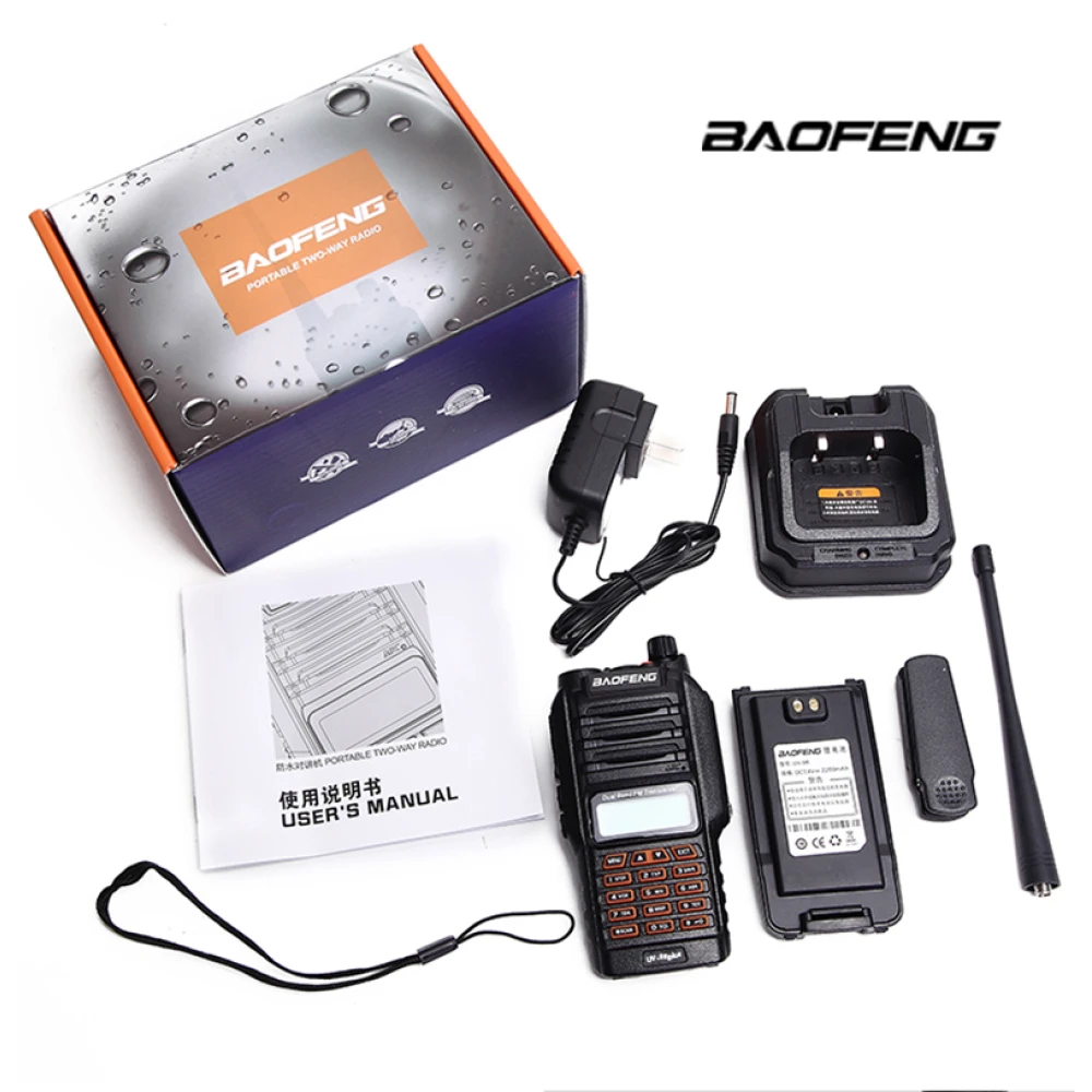 Baofeng UV9R Plus pitkän kantaman radiopuhelin, 160 kanavaa VHF/UHF