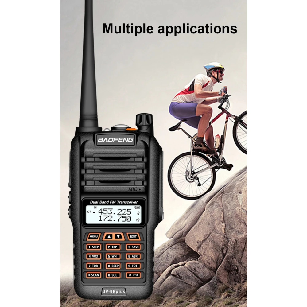 Baofeng UV9R Plus pitkän kantaman radiopuhelin, 160 kanavaa VHF/UHF
