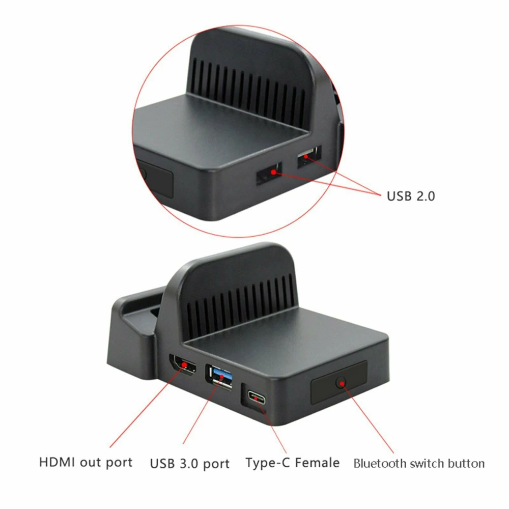 Kannettava telakka Nintendo Switchille - kompakti HDMI USB mini dock