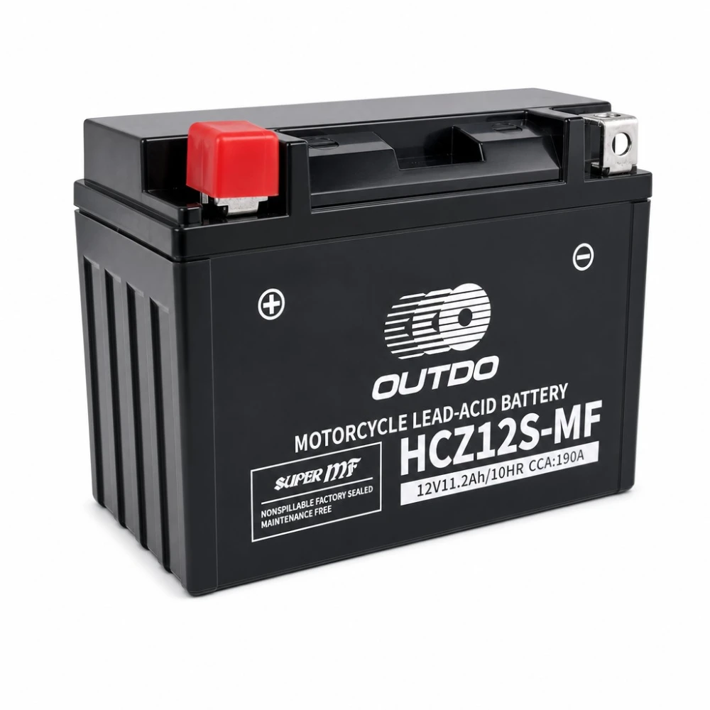 Moottoripyörän akku AGM 12V 11.2Ah OUTDO HCZ12S-MF - Yhteensopiva Yuasa YTZ12S(-BS) / GTZ12S / ETZ12S