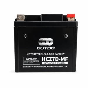OUTDO Moottoripyörän akku AGM 12V 6Ah OUTDO HCZ7D-MF - Yhteensopiva Yuasa YTZ7S-BS / GTZ7S / ETZ7S