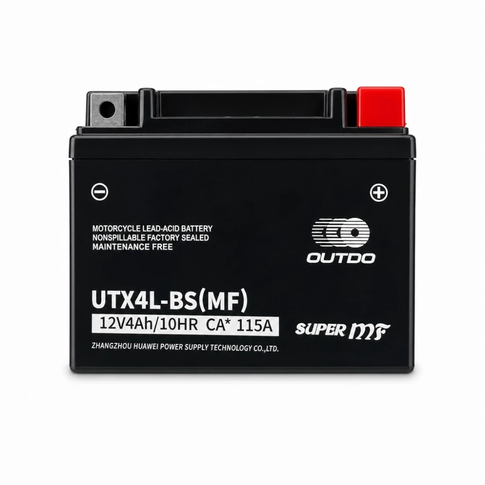 Moottoripyörän akku AGM 12V 4Ah OUTDO UTX4L-BS(MF) - Yhteensopiva Yuasa YTX4L-BS / GTX4L-BS / ETX4L-BS
