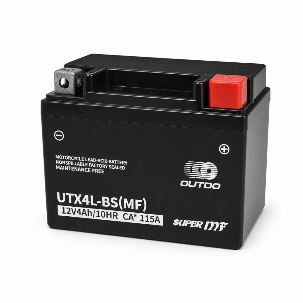 Moottoripyörän akku AGM 12V 4Ah OUTDO UTX4L-BS(MF) - Yhteensopiva Yuasa YTX4L-BS / GTX4L-BS / ETX4L-BS