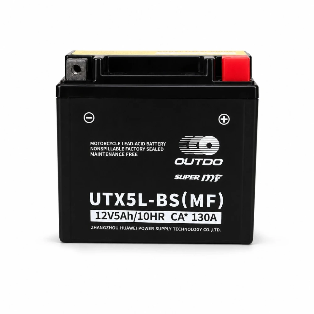 Moottoripyörän akku AGM 12V 5Ah OUTDO UTX5L-BS(MF) - Yhteensopiva Yuasa YTX5L-BS / GTX5L-BS / ETX5L-BS
