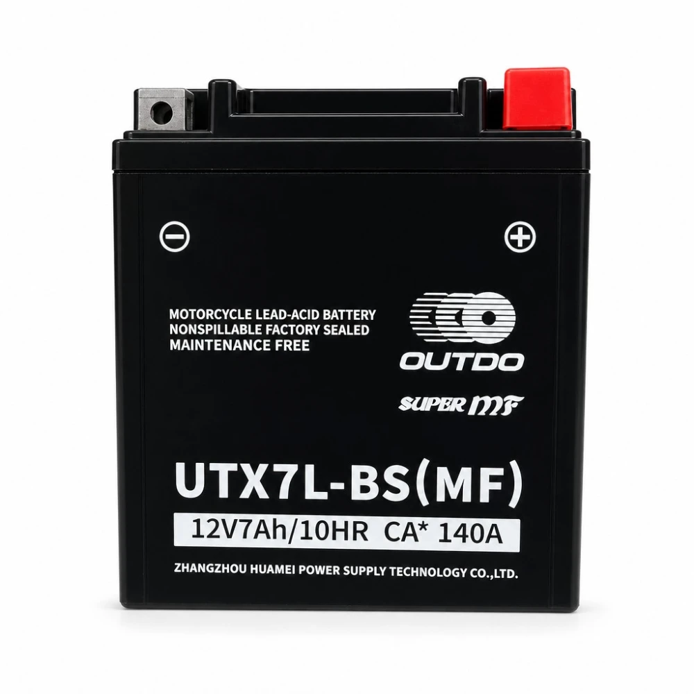 Moottoripyörän akku AGM 12V 7Ah OUTDO UTX7L-BS(MF) - Yhteensopiva Yuasa YTX7L-BS / GTX7L-BS / ETX7L-BS