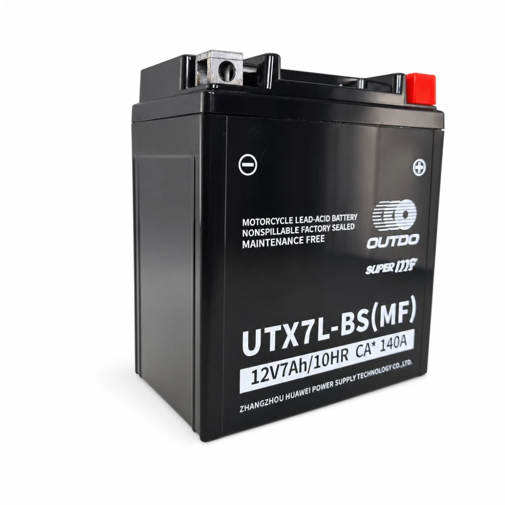 Moottoripyörän akku AGM 12V 7Ah OUTDO UTX7L-BS(MF) - Yhteensopiva Yuasa YTX7L-BS / GTX7L-BS / ETX7L-BS