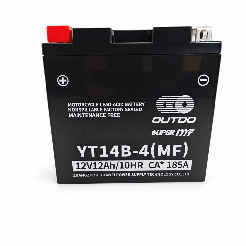 Moottoripyörän akku AGM 12V 12Ah OUTDO YT14B-4(MF) - Yhteensopiva Yuasa YT14B-BS / GT14B-BS / GT14B-4 / ETZ14B-BS / ET14B-4
