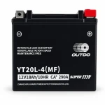 Moottoripyörän akku AGM 12V 18Ah OUTDO YT20L-4(MF) - Yhteensopiva Yuasa YTX20L-BS / GTX20L-BS / ETX20L-BS / Y50-N18L-A