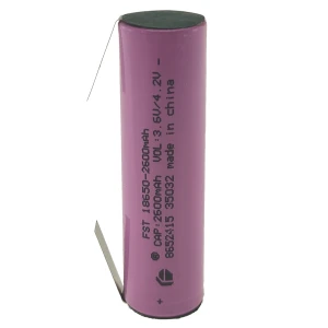 Laadukas 18650-akku 2600mAh 3,7V juotosliuska