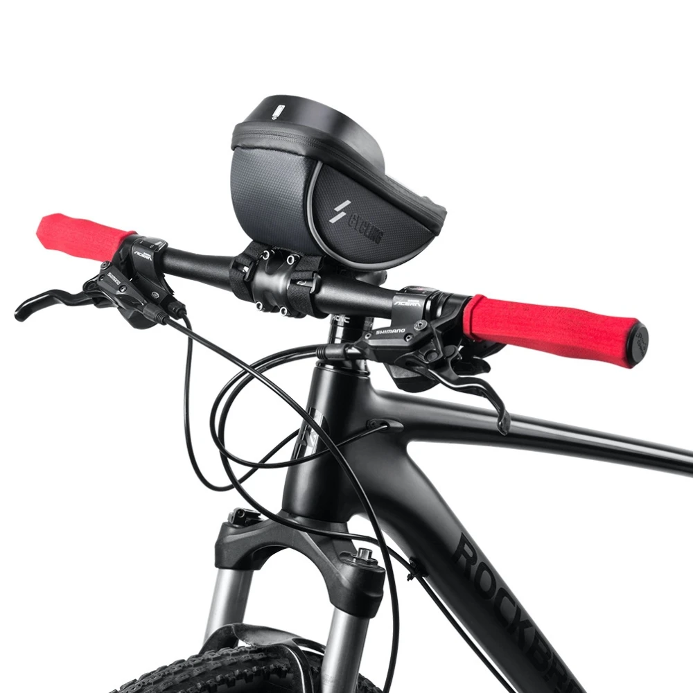 Pyörän puhelinteline laukku kosketusnäytöllä ja aurinkolipalla 0.5L