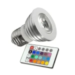 RGB LED-lamppu E27 3W kaukosäätimellä