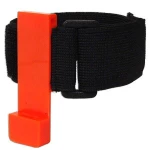 Vista lateral del Brazalete Sport Clip para Apple iPod Shuffle mostrando el velcro ajustable