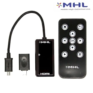 MHL-HDMI-sovitinjohto kaukosäätimellä Galaxy S2, S3, S4, S5, Note 2 ja HTC One