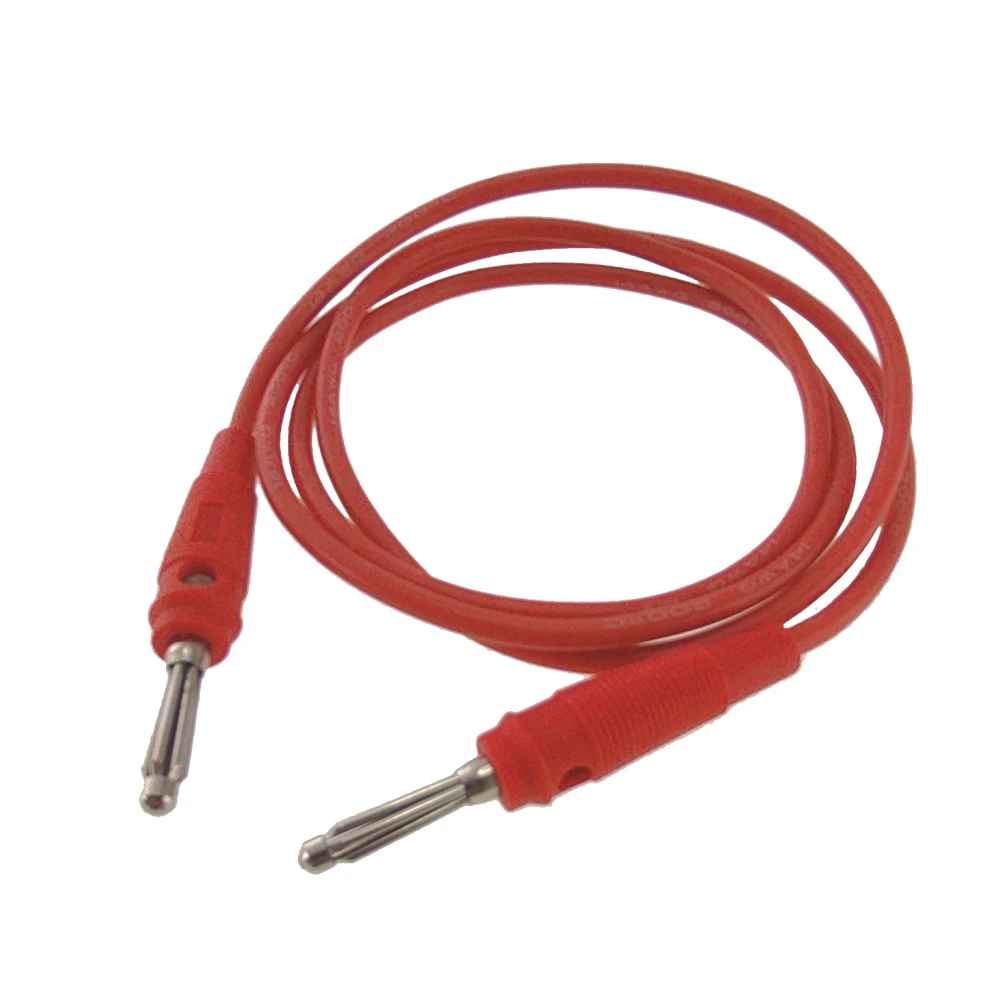 Cable banana 4mm silicona rojo para medición electrónica