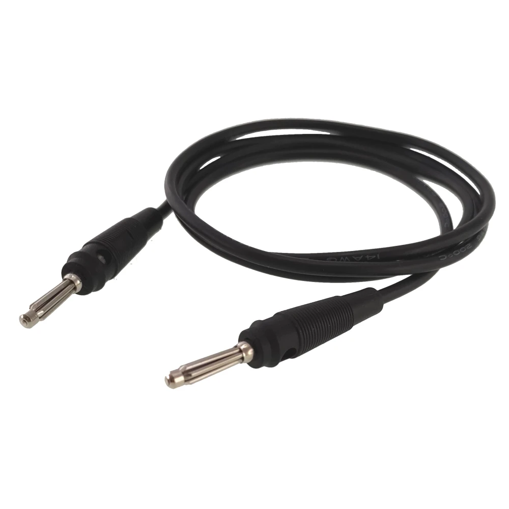 Banana-koejohto uros-uros 4mm 1m musta 14AWG