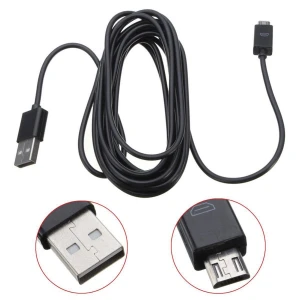 3 m micro-USB-kaapeli PS4- ja Xbox One -ohjaimelle