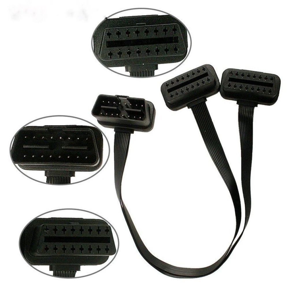 OBD2-haaroituskaapeli 16-napainen jatkojohto autodiagnostiikkaan