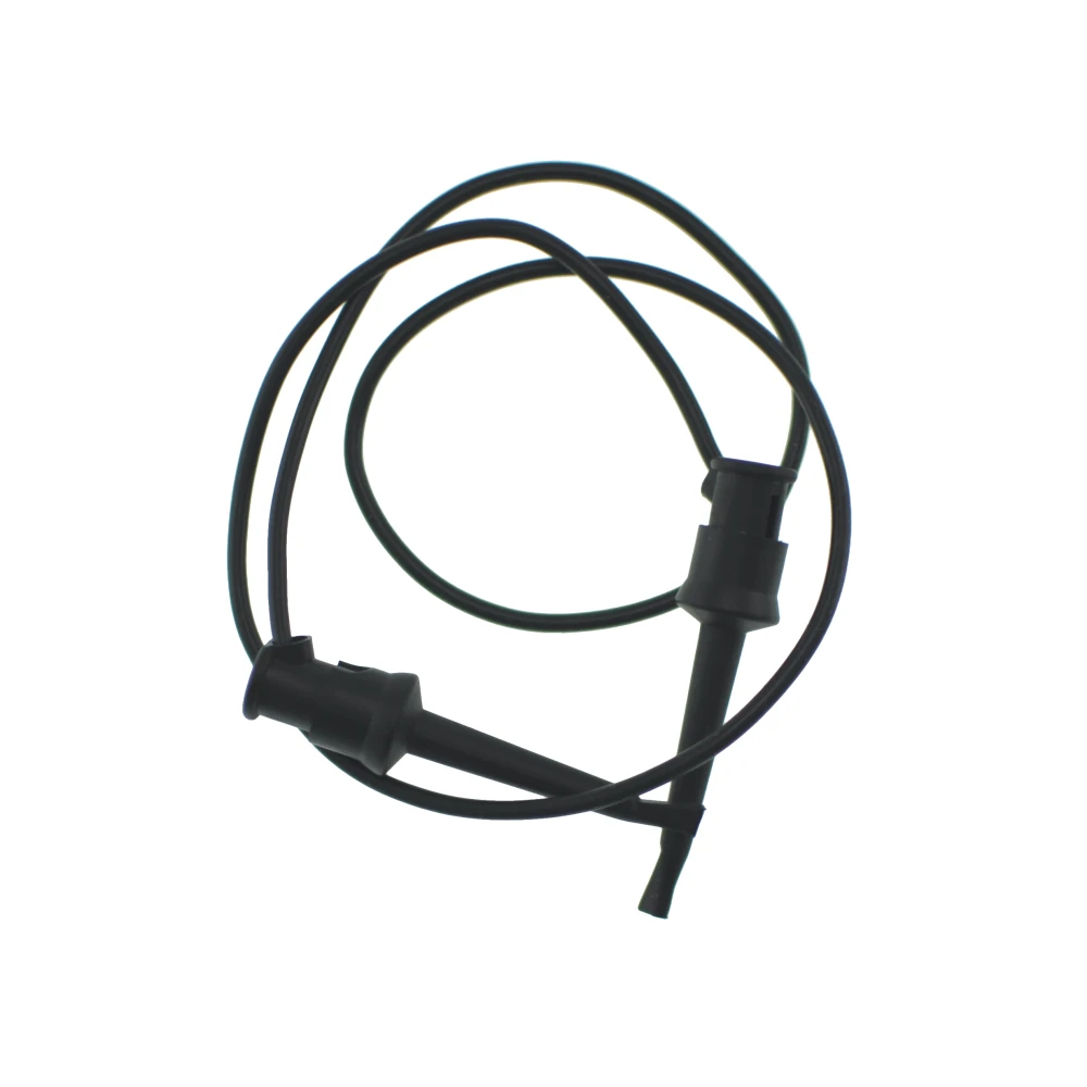 Detalle del cable test clip a test clip 50 cm negro TL2218 mostrando conectores
