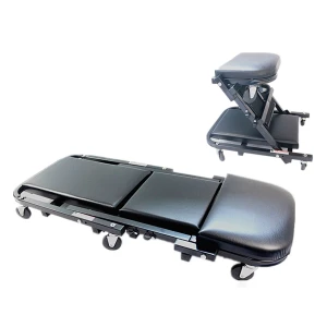 Mekaanikon makuualusta taitettava pehmustettu jakkara pyörillä