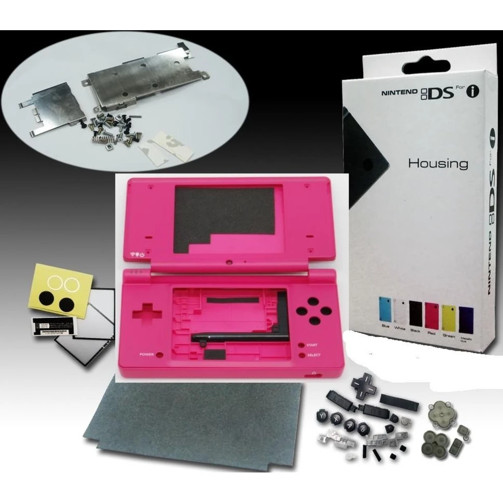 Nintendo DSi -kuori pinkki, täydellinen varaosa painikkeilla ja ruuveilla