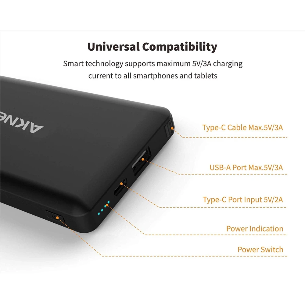 Power Bank compatible con Nintendo Switch en color negro