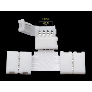 LED T-liitin 4-napainen 10mm 5050 RGB LED-nauhoille YourLed
