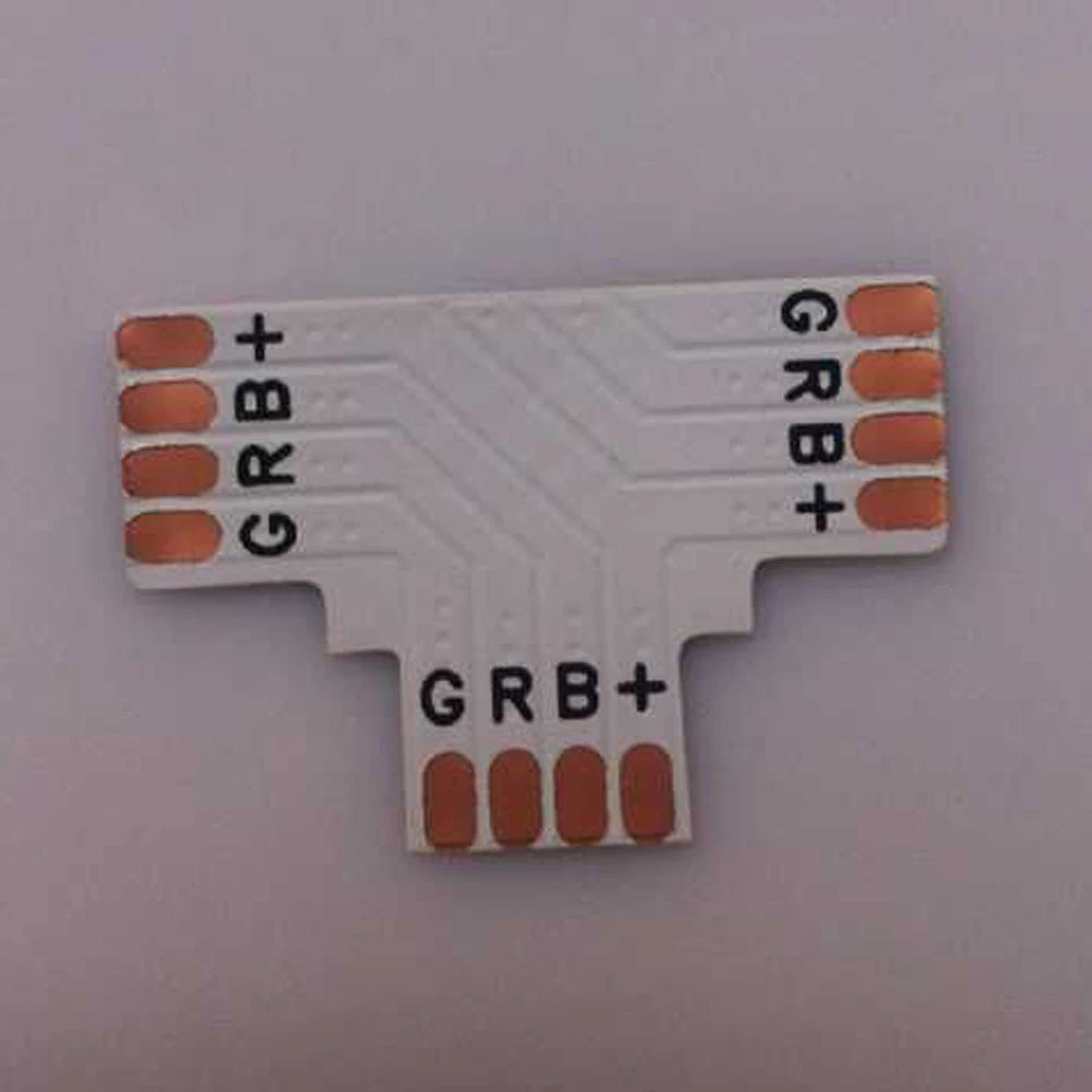 T-liitin 5050 10mm 4-pin RGB LED-nauhalle - juottamaton adapteri