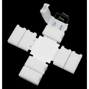 X-muotoiset LED-klipsiliittimet 10mm 2-pin 5050 RGB LED-nauhoille