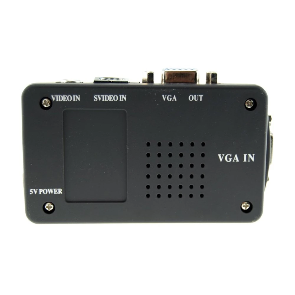 Conector VGA y entradas de video compuesto y S-Video del convertidor satkit
