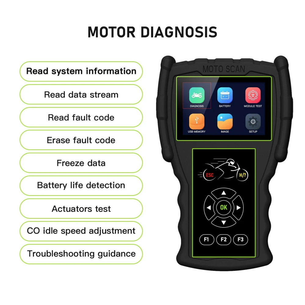 JDiag M100 Pro moottoripyörän OBD-diagnostiikkalaite korjaukseen