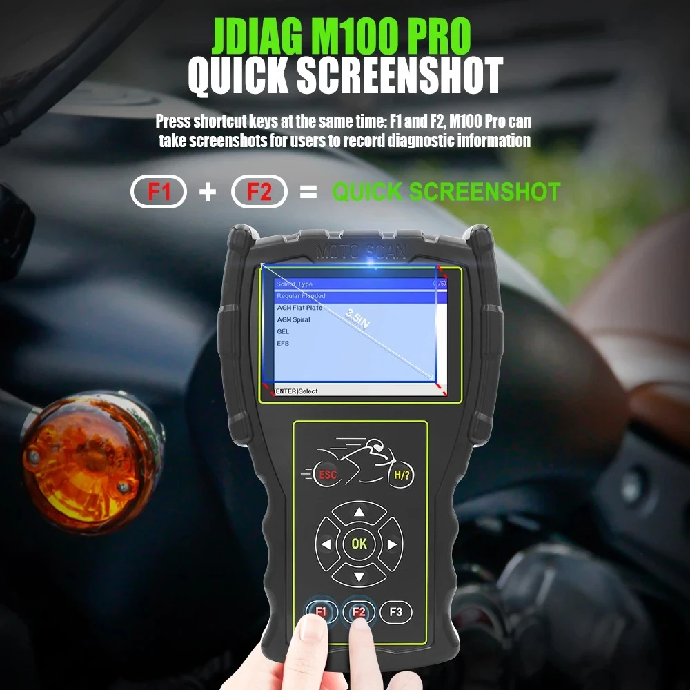 JDiag M100 Pro moottoripyörän OBD-diagnostiikkalaite korjaukseen