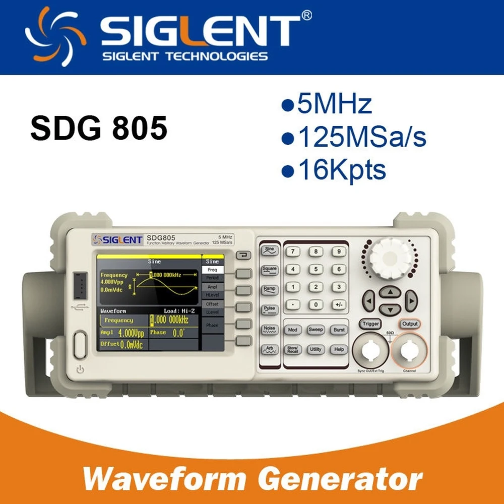 Siglent SDG805 5MHz funktiogeneraattori EasyPulse-teknologialla