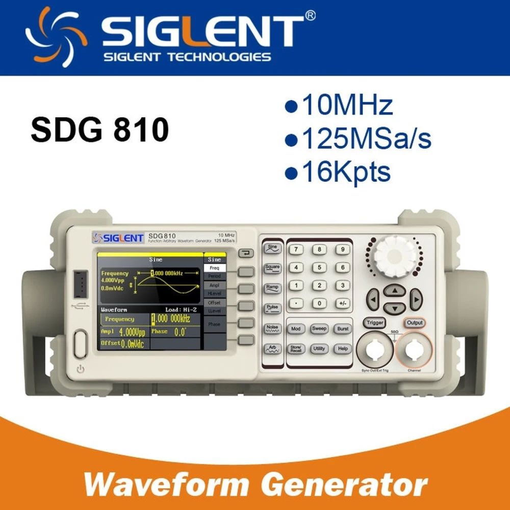 Siglent SDG810 10MHz funktiogeneraattori elektroniikkasovelluksiin