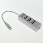 Detalle del Hub USB OTG Micro USB Android 4 Puertos color blanco con indicador LED