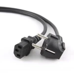 Cable largo de alimentación para ordenador con conector Schuko macho y IEC hembra angulado