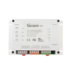 Sonoff WiFi-kytkin 4 kanavaa älykotiin, yhteensopiva Alexan ja Google Homen kanssa