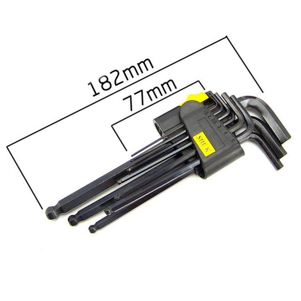 Pitkät kuusiokoloavaimet pallopäällä 9 osaa 1,5-10mm