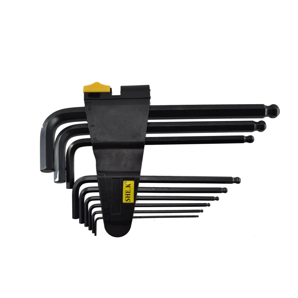 Set de llaves hexagonales allen largas con bola para mantenimiento de bicicletas y automoción