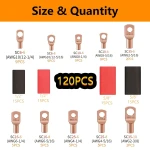 Terminales de cobre tipo SC en varios tamaños para conexiones eléctricas seguras