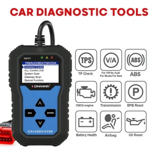 Konnwei KW350 täydellisen järjestelmän diagnostiikkaskanneri VW Audi Seat Skoda
