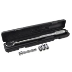 Llave dinamométrica 1/2 28-210 Nm con alargadera y 3 vasos TSX TOOL detalle del mango