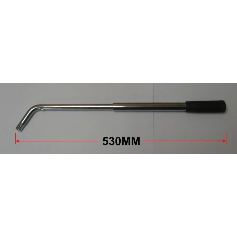 Llave telescópica extensible para ruedas de coche con vasos reversibles mostrando vasos de 17mm-19mm y 21mm-23mm